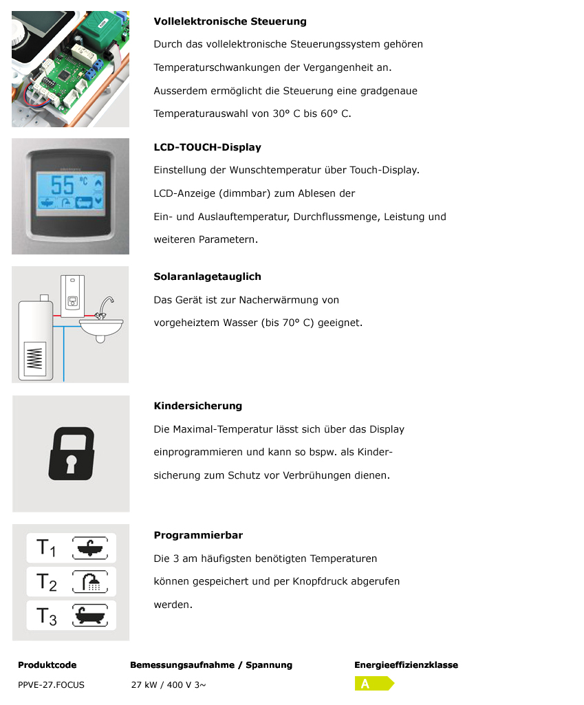 PPVE Focus electronic Easy Touch 27 kW